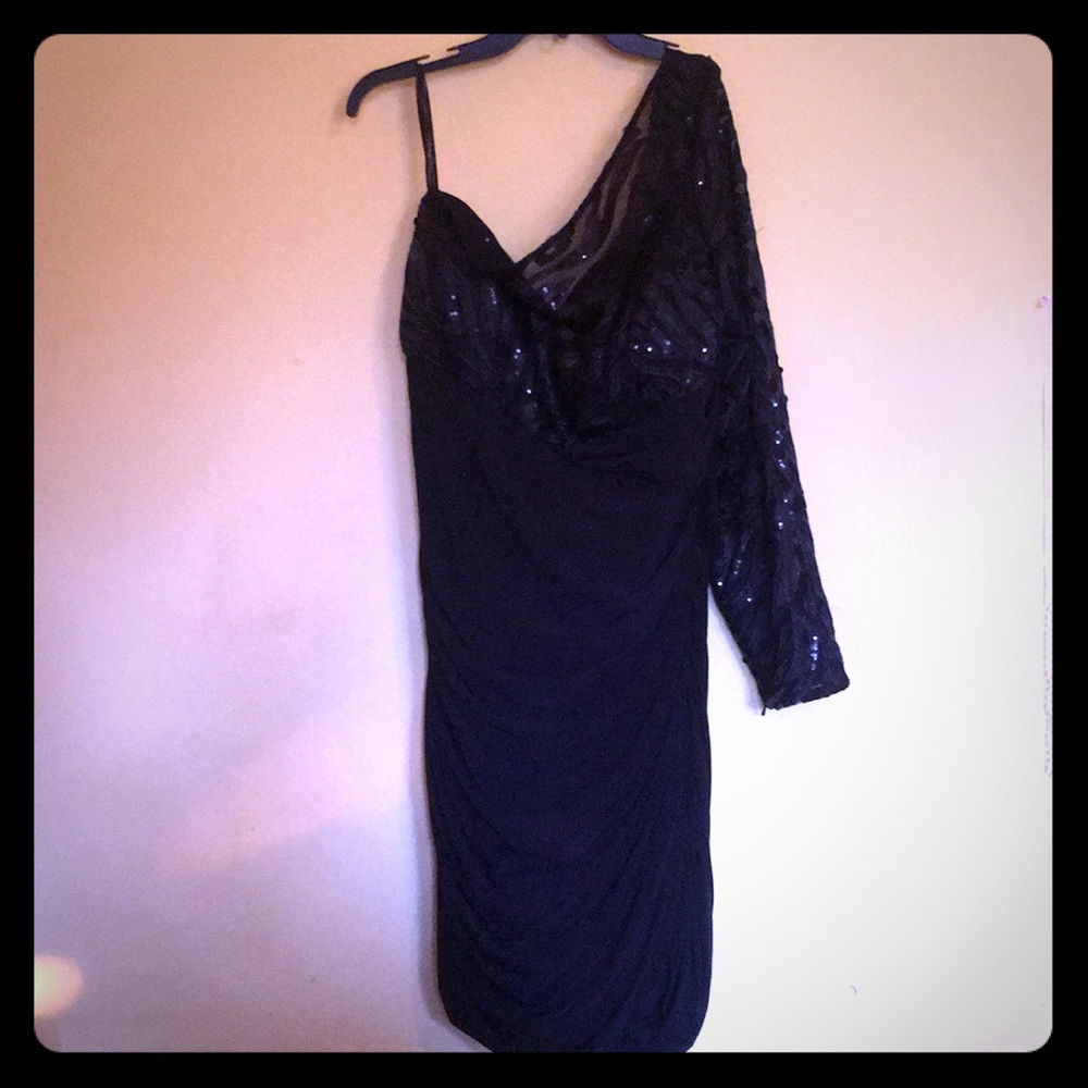 Black Cocktail Dress with Lace Zebra Design